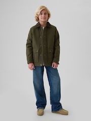 Gap Olive Green Waxed Canvas Field Jacket (4-13yrs) - Image 3 of 5