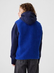 Gap Blue Sherpa Zip Up Gilet (4-13yrs) - Image 2 of 5