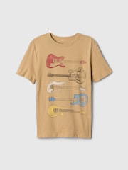 Gap Beige Long Sleeve Graphic T-Shirt (4-13yrs) - Image 1 of 3