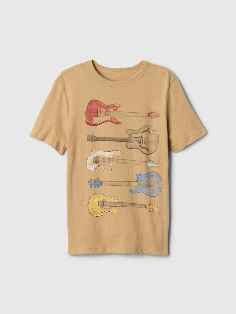 Gap Beige Long Sleeve Graphic T-Shirt (4-13yrs) - Image 1 of 3