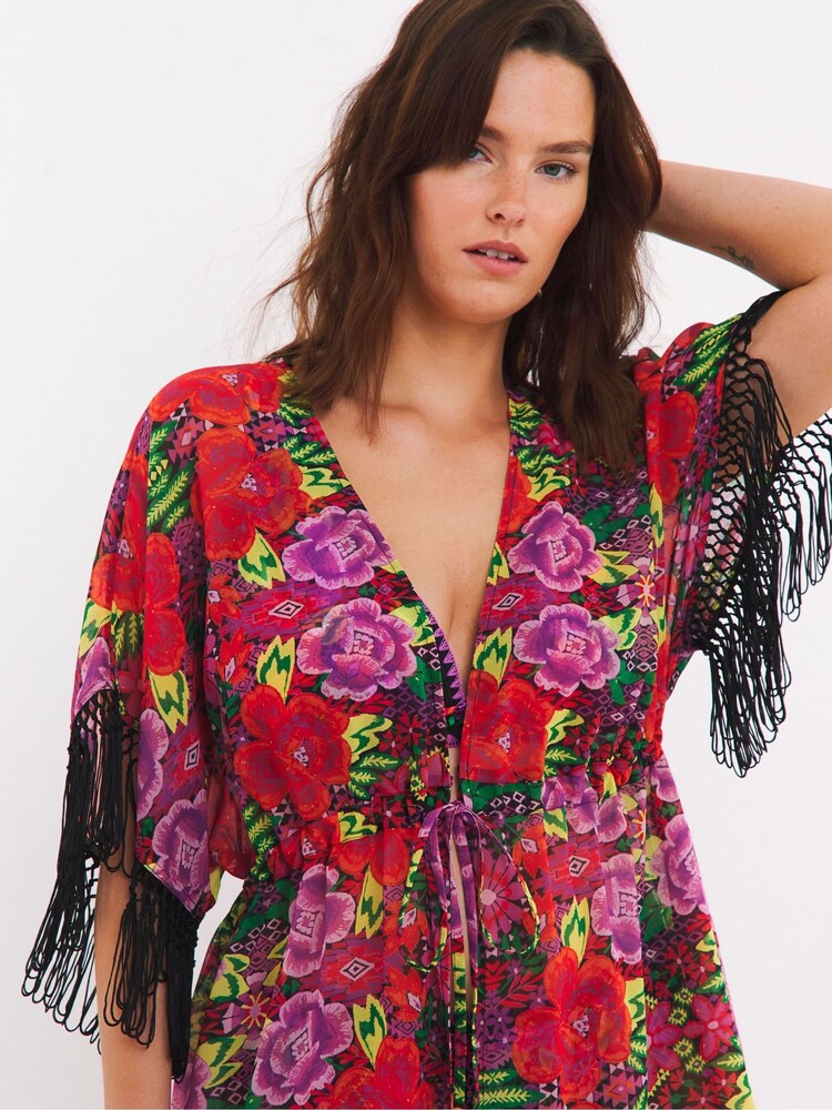 Figleaves Frida Beach Red Cover-Up - Image 4 of 4 Figleaves Frida Beach Red Cover-Up - Image 4 of 4