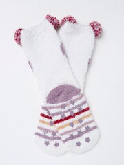 FatFace Ivory Owl Fluffy Socks - Image 2 of 2