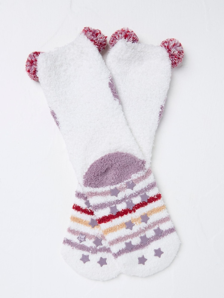FatFace Ivory Owl Fluffy Socks - Image 2 of 2