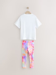 Pink Floral Graffiti T-Shirt And Sport Leggings Set (3-16yrs) - Image 7 of 9