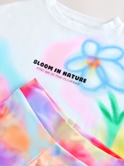 Pink Floral Graffiti T-Shirt And Sport Leggings Set (3-16yrs) - Image 9 of 9