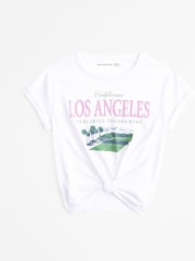 Abercrombie & Fitch Cross-Front Logo White T-Shirt - Image 1 of 1
