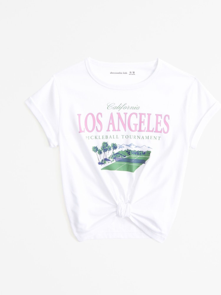 Abercrombie & Fitch Cross-Front Logo White T-Shirt - Image 1 of 1