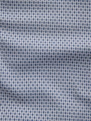 Navy Regular Fit Long Sleeve Single Cuff Textured Shirt - Image 7 of 7
