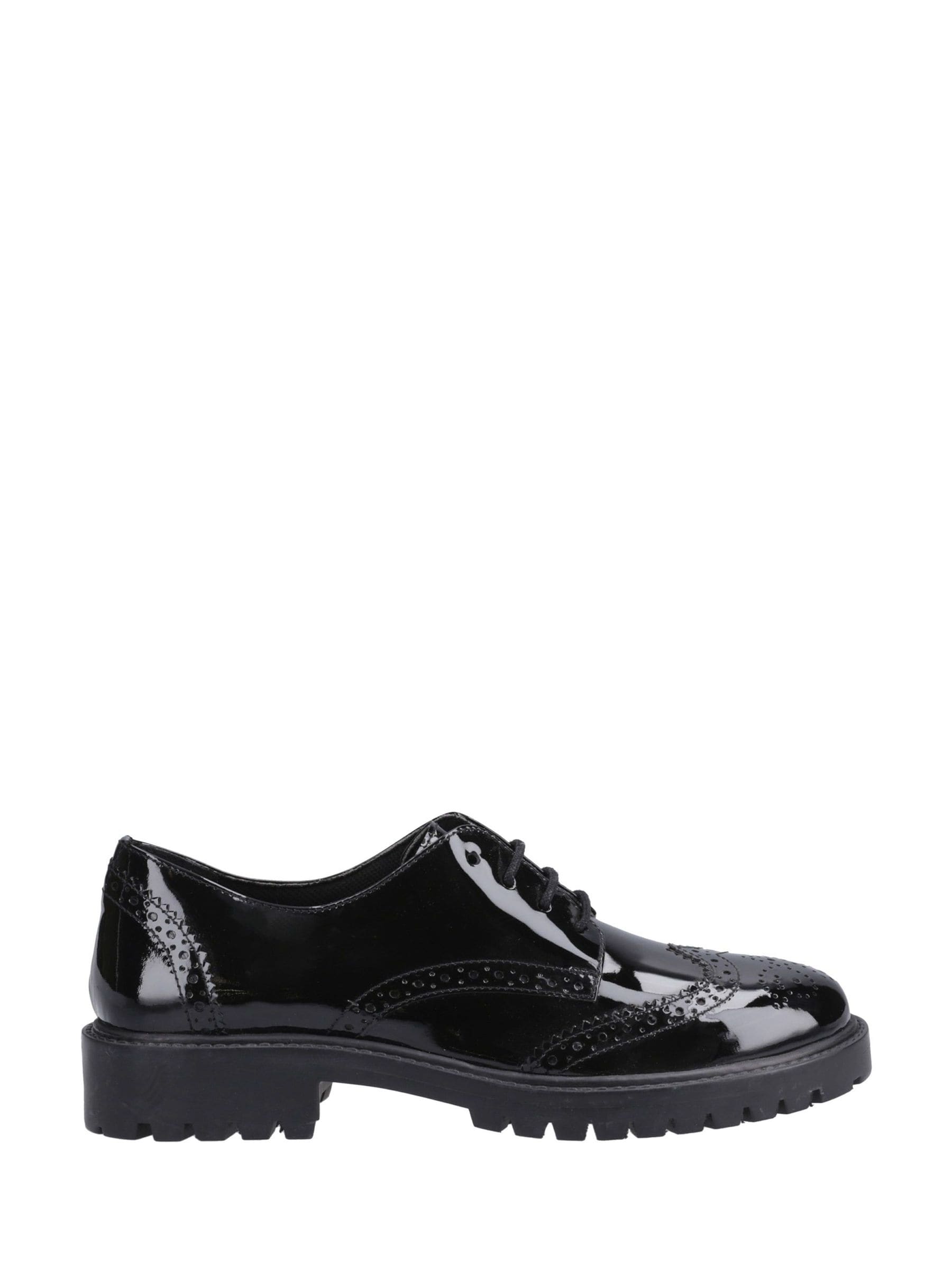 Hush Puppies Women's Black Athena Patent Junior School Shoes - Image 1