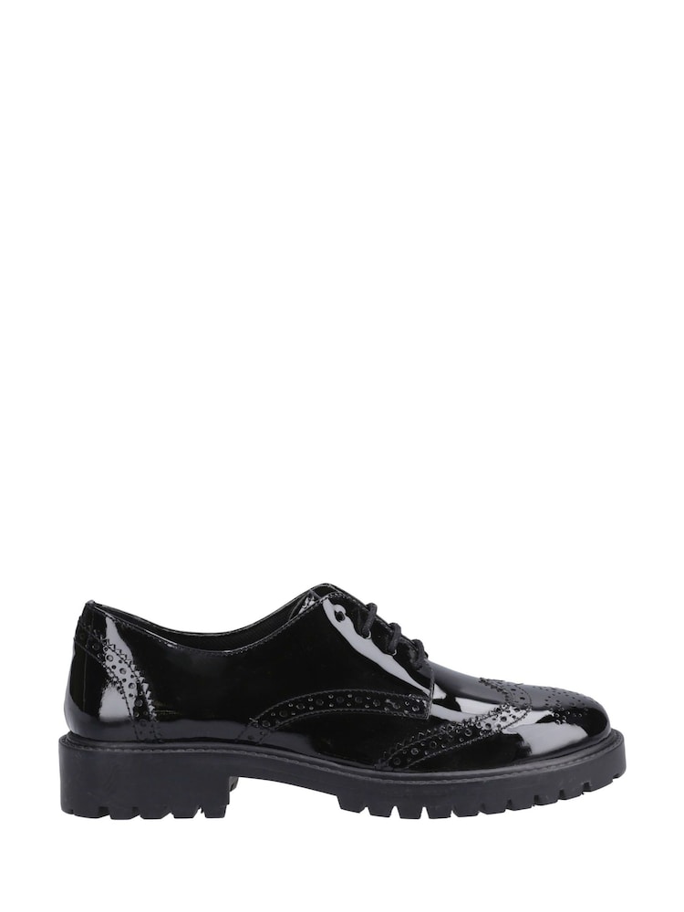 Hush Puppies Black Athena Patent Junior School Shoes - Image 1 of 5 Hush Puppies Black Athena Patent Junior School Shoes - Image 1 of 5