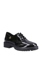 Hush Puppies Black Athena Patent Junior School Shoes - Image 2 of 5