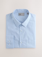 Light Blue Stripe 100% Cotton Relaxed Fit Long Sleeve Shirt - Image 5 of 7
