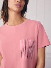 Black/Pink Stripe Short Sleeve 100% Cotton Pyjama Sets 2 Pack - Image 4 of 11