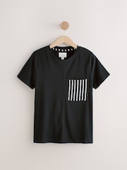 Black/Pink Stripe Short Sleeve 100% Cotton Pyjama Sets 2 Pack - Image 6 of 11