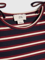 River Island Blue Stripe Cold Shoulder T-Shirt - Image 3 of 4