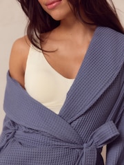Azul - Bata de punto de grano de arroz - Imagen 5 de 5