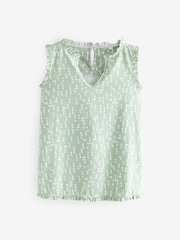 Green/Oatmeal Spot Frill Vest Short Set Pyjamas 2 pack - Image 8 of 13
