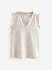 Green/Oatmeal Spot Frill Vest Short Set Pyjamas 2 pack - Image 9 of 13