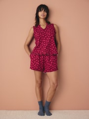 Berry Heart 100% Cotton Frill Vest Short Set Pyjamas - Image 2 of 10