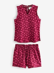 Berry Heart 100% Cotton Frill Vest Short Set Pyjamas - Image 6 of 10