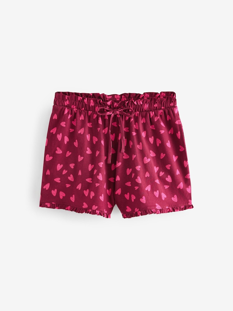 Berry Heart 100% Cotton Frill Vest Short Set Pyjamas - Image 8 of 10