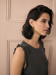 Charcoal Grey Modal Blend Frill Short Set Pyjamas - Image 4 of 10