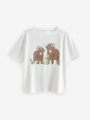 Cream/Green Hamish the Highland Cow 100% Cotton Short Sleeve Pyjamas - Image 7 of 10