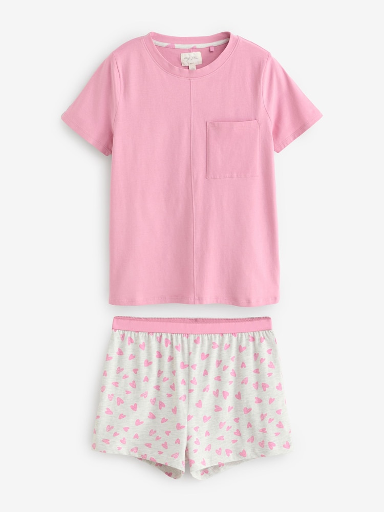 Pink Heart Short Set Pyjamas - Image 5 of 10