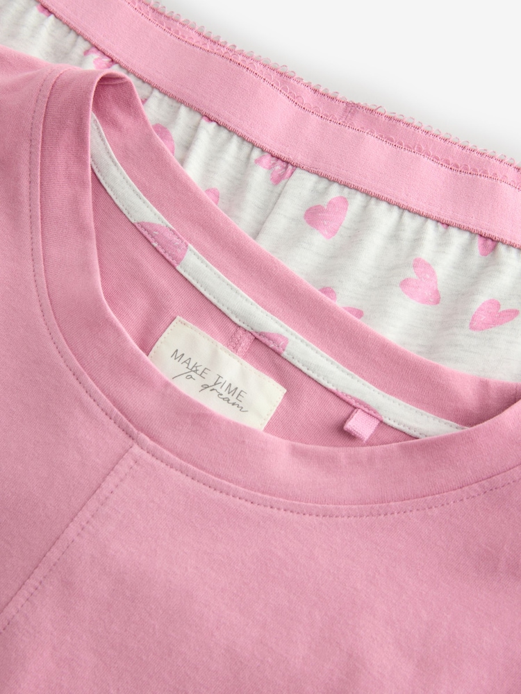 Pink Heart Short Set Pyjamas - Image 8 of 10