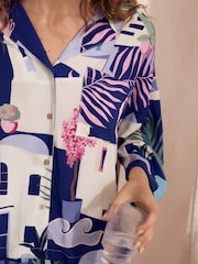 Blue Houses Button Through Short Set Pyjamas - Image 4 of 11