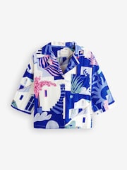 Blue Houses Button Through Short Set Pyjamas - Image 8 of 11