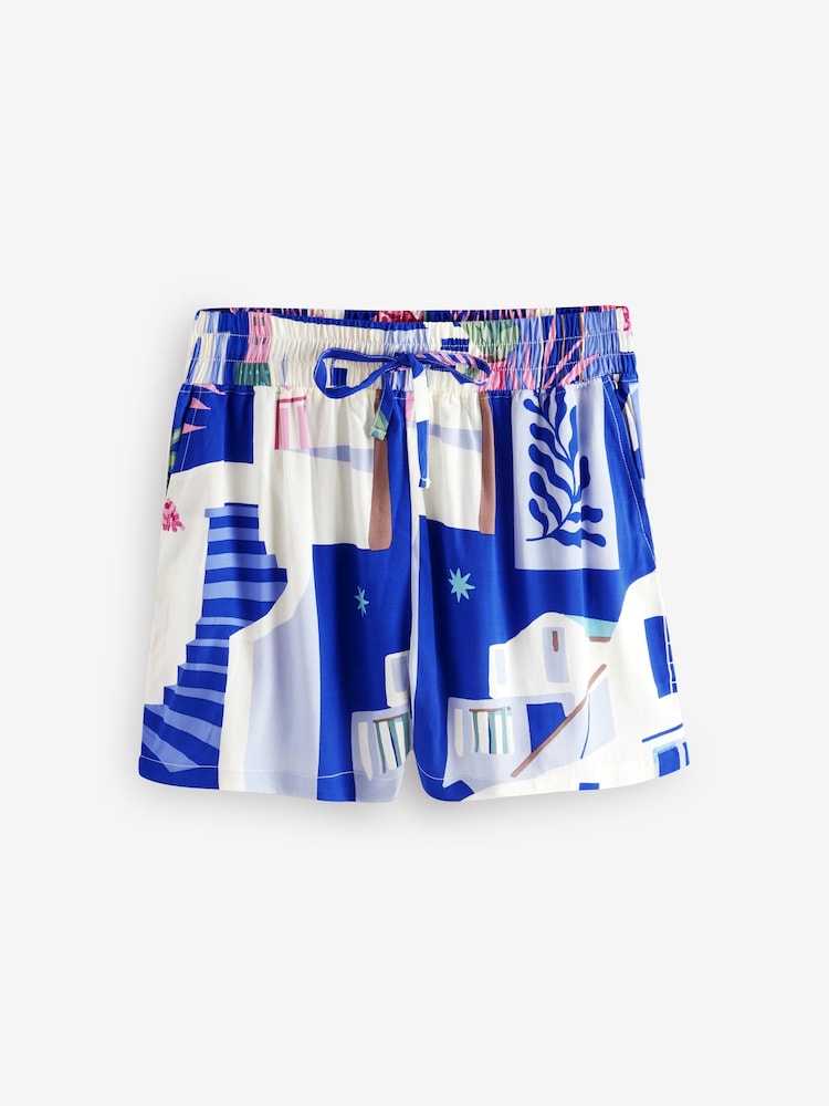 Blue Houses Button Through Short Set Pyjamas - Image 9 of 11