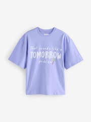 Azul con palmeras - Conjunto de pijama corto de algodón 100 % texturizado - Imagen 12 de 15