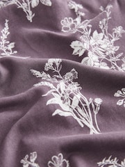 Purple Floral 100% Cotton Frill Vest Short Set Pyjamas - Image 11 of 11