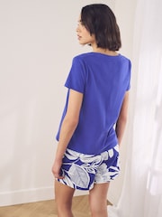 Cobalt Blue Leaf Short Set Pyjamas - Image 2 of 10