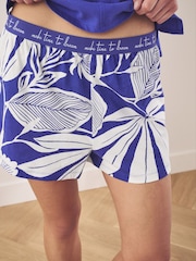 Cobalt Blue Leaf Short Set Pyjamas - Image 4 of 10