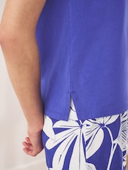Cobalt Blue Leaf Short Set Pyjamas - Image 5 of 10