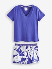 Cobalt Blue Leaf Short Set Pyjamas - Image 6 of 10