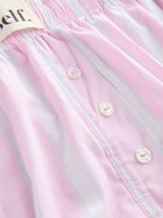 self. Ecru/Pink Stripe 100% Cotton Short Set Pyjamas - Image 11 of 12