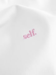 self. Ecru/Pink Stripe 100% Cotton Short Set Pyjamas - Image 12 of 12