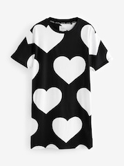 Black/White Heart 100% Cotton Nightie - Image 7 of 9