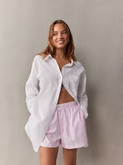 self. White Oversized 100% Cotton Nightshirt - Image 1 of 8