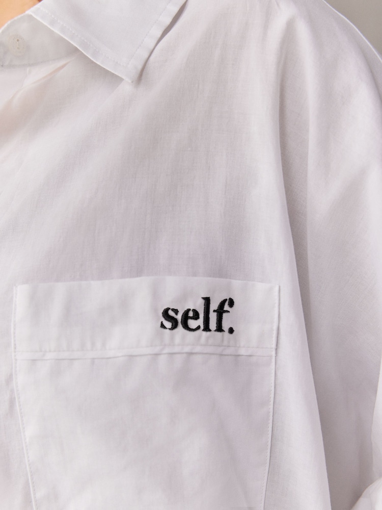 self. White Oversized 100% Cotton Nightshirt - Image 5 of 8