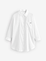 self. White Oversized 100% Cotton Nightshirt - Image 6 of 8