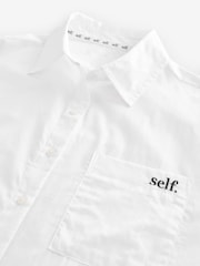 self. White Oversized 100% Cotton Nightshirt - Image 8 of 8
