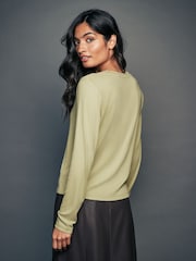 Lime Soft Touch Ribbed Long Sleeve T-Shirt with TENCEL™ Lyocell - Image 2 of 6
