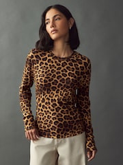 Animal Soft Touch Ribbed Long Sleeve T-Shirt with TENCEL™ Lyocell - Image 1 of 4