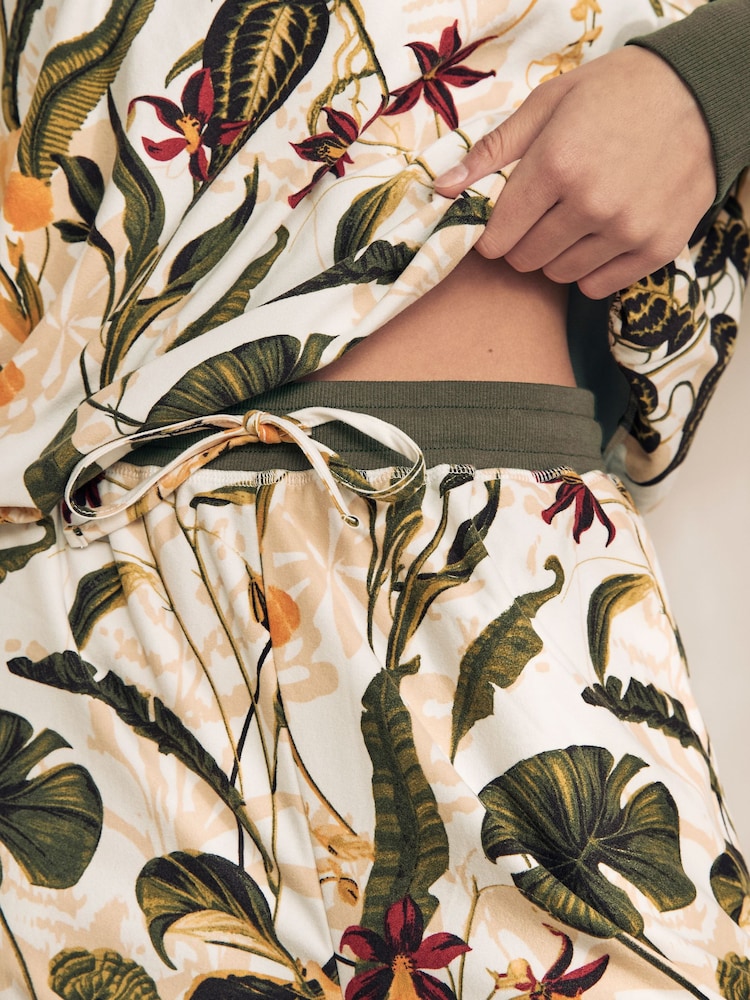 Ecru Botanical Cosy Long Sleeve Pyjamas - Image 2 of 9 Ecru Botanical Cosy Long Sleeve Pyjamas - Image 2 of 9