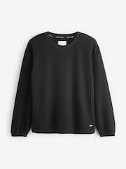Black Cosy Waffle Long Sleeve Pyjamas - Image 6 of 9