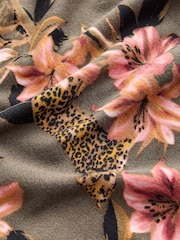 Khaki Green Cheetah Cosy Long Sleeve Pyjamas - Image 10 of 10